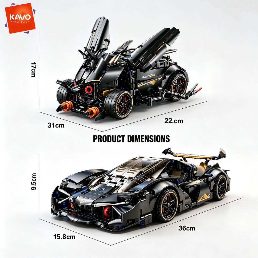 KAVOWORLD 1248pcs MOC Black Ra - Stem Robotics Kit recension och pris