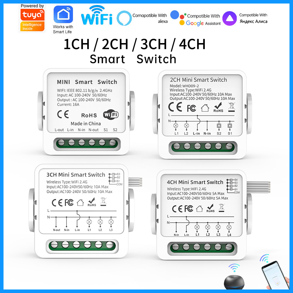 Tuya WiFi Smart Switch 1/2/3/4 - Smart Light Switch Wifi recension och pris