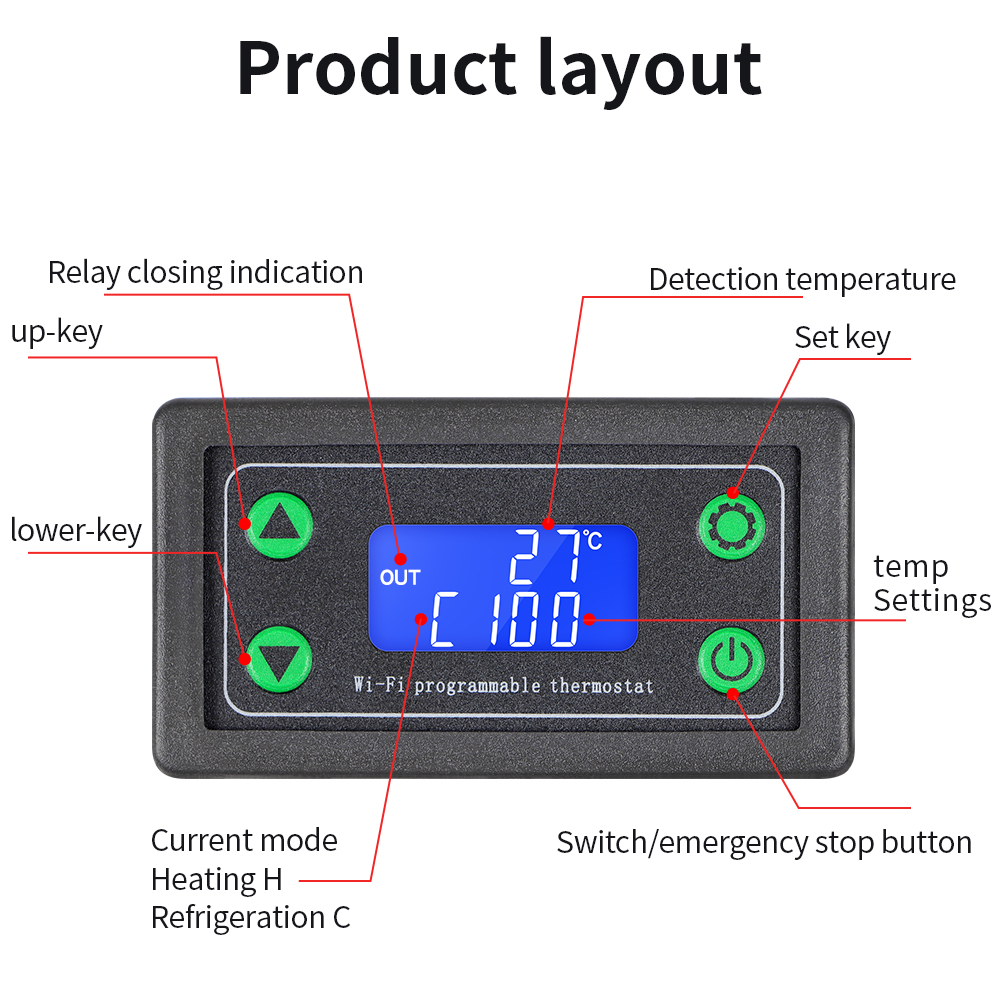DC12-36V LED Digital Temperatu - Wifi Thermostat recension och pris