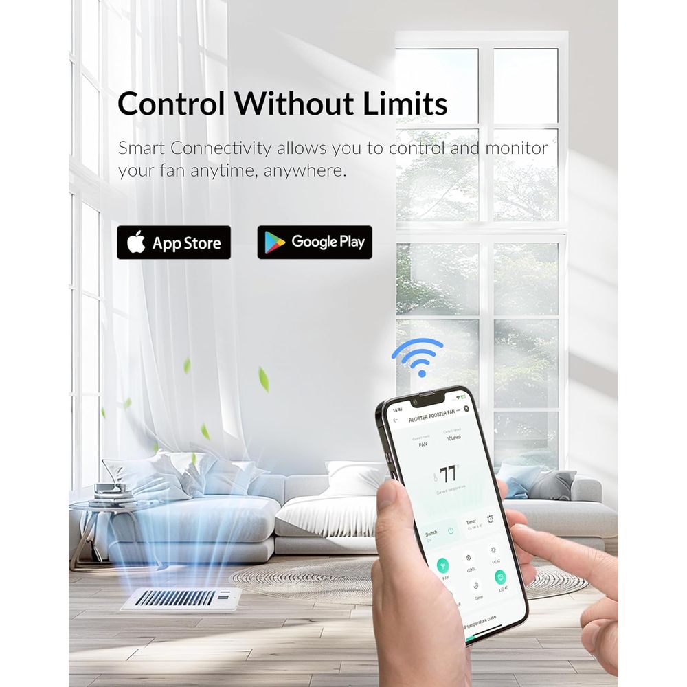 Super Quiet Register Booster F - Wifi Thermostat recension och pris